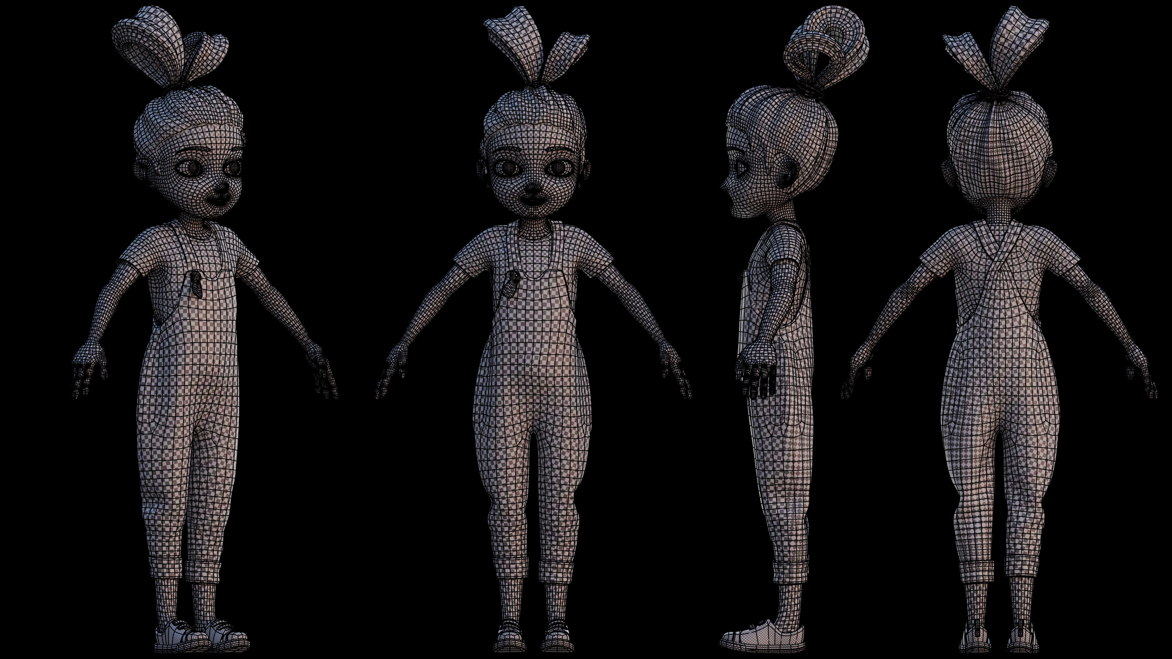 cartoon girl 3D model rigged | CGTrader