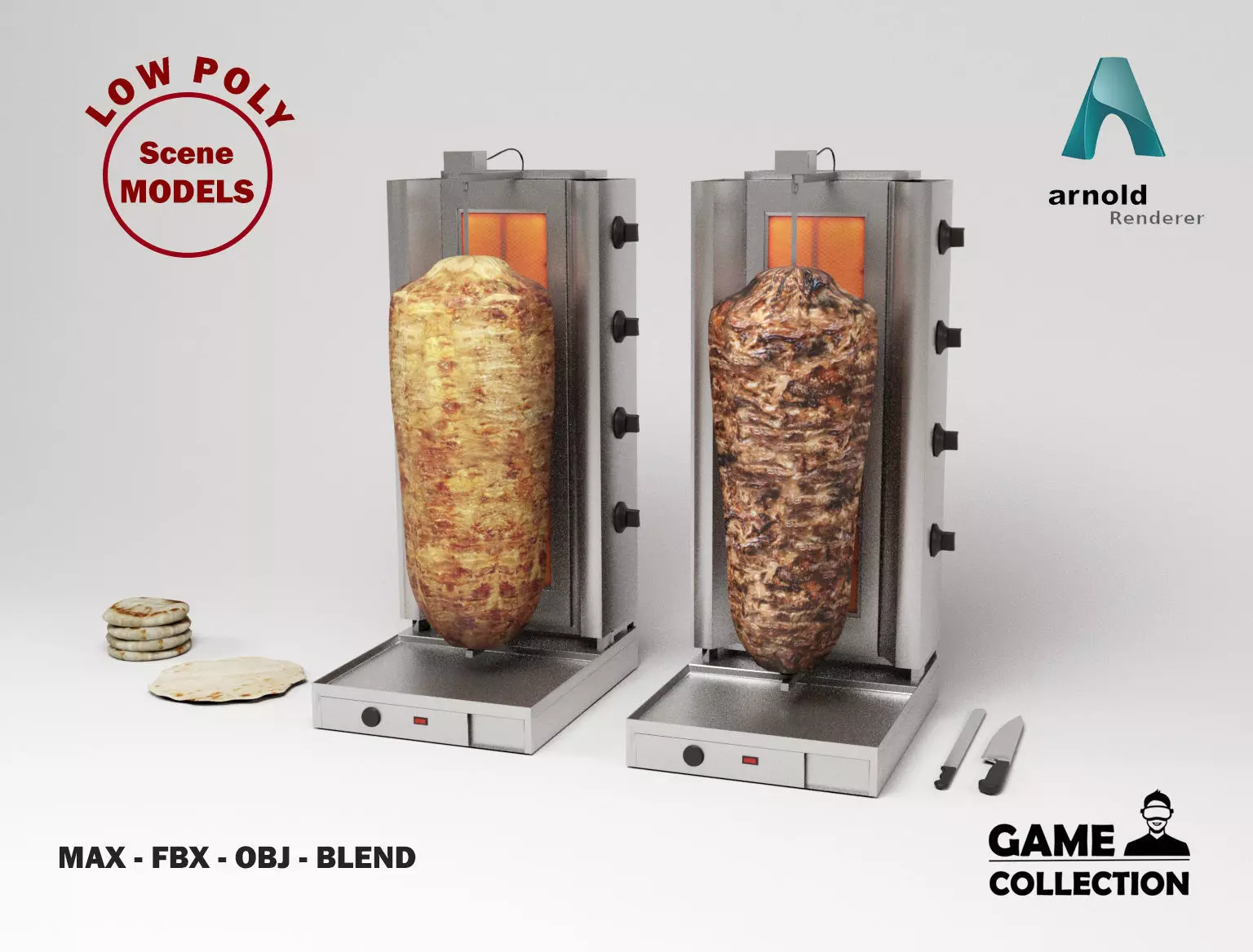 Kebab Props Low-poly 3D model_0