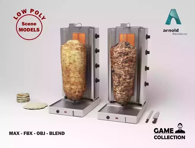 Kebab Props Low-poly 3D model