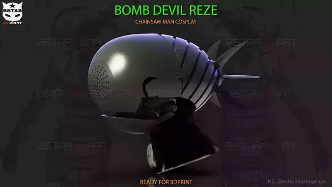 Bomb Devil Reze Helmet - Chainsawman Cosplay 3D print model