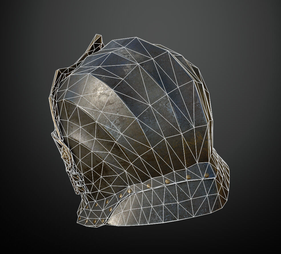 15 Helmets Game Ready Low-poly 3D model_63