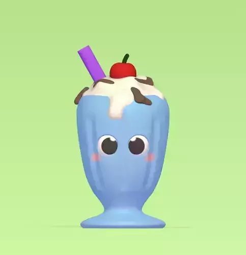 Milkshake ice cream sundae