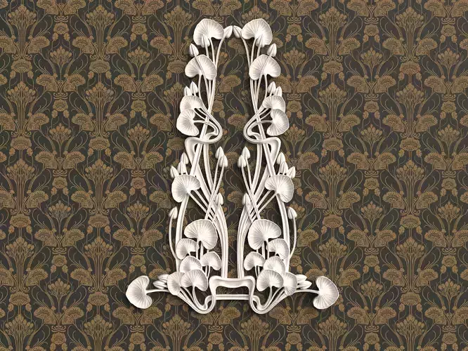 Art Nouveau ornament Water lily 3D print model