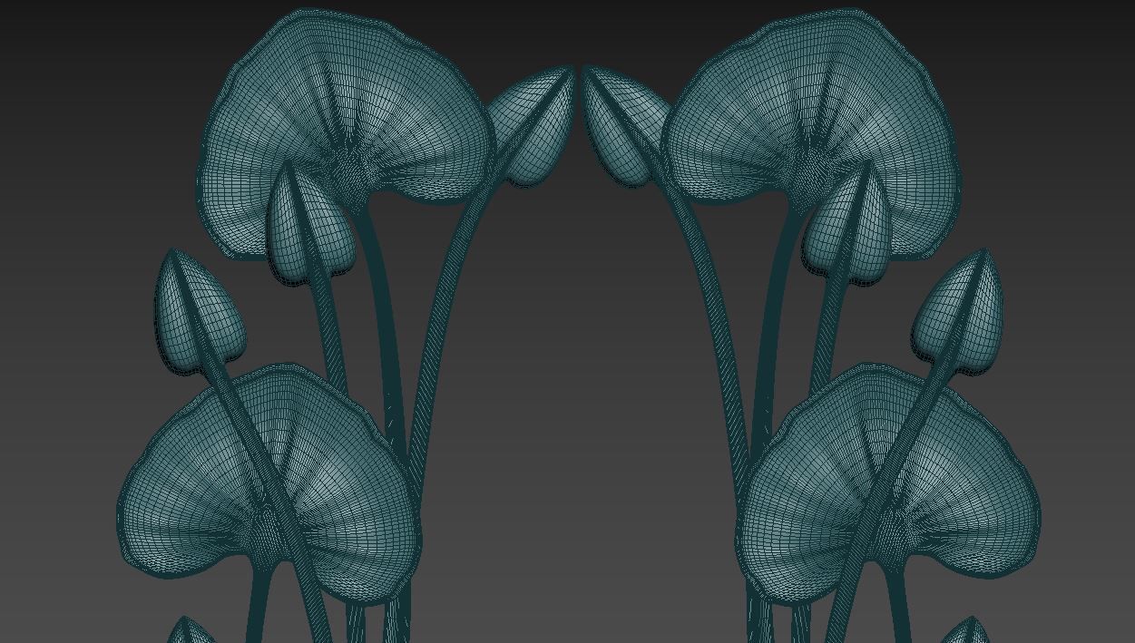 Art Nouveau ornament Water lily 3D print model_12
