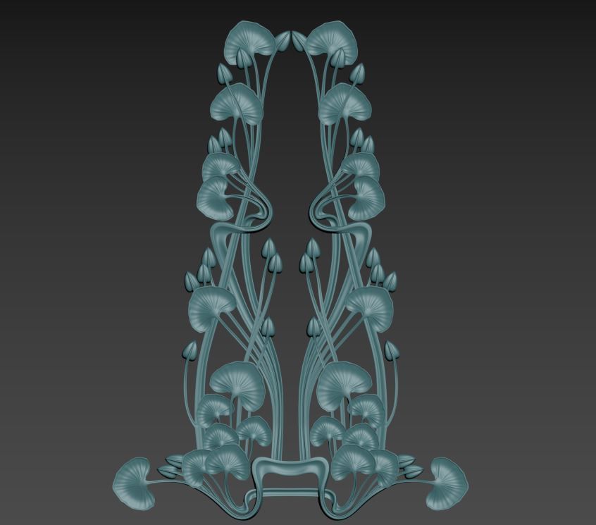Art Nouveau ornament Water lily 3D print model_6