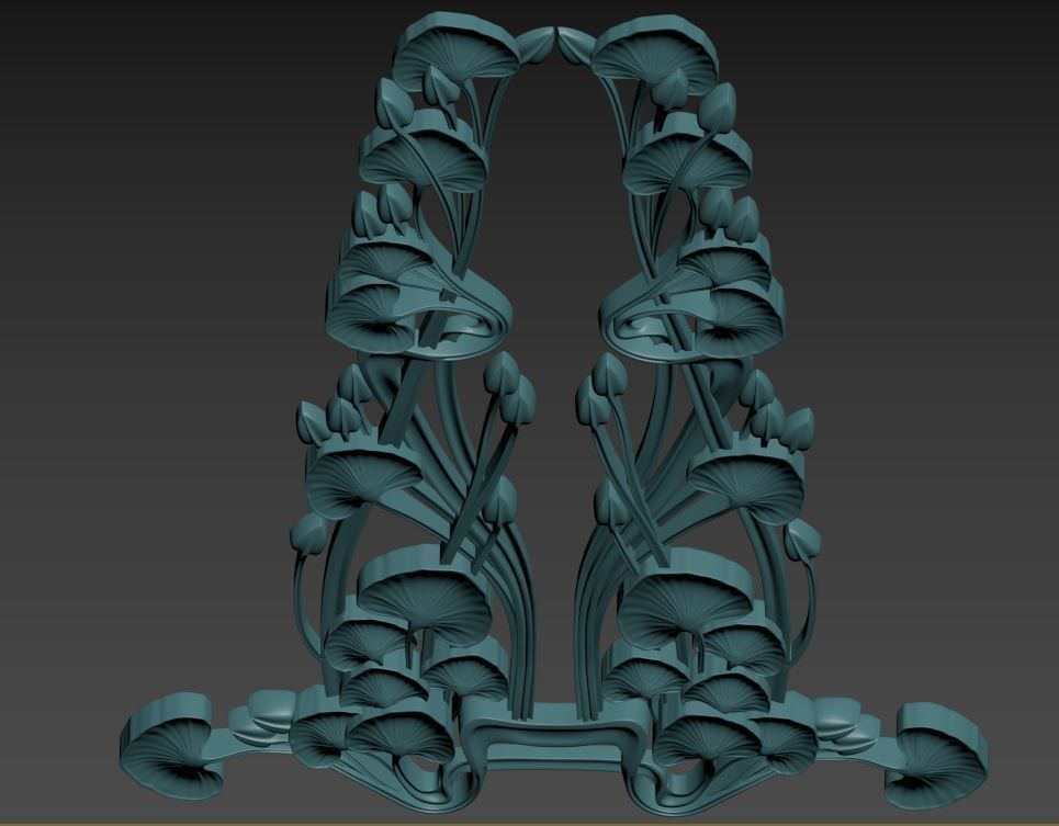 Art Nouveau ornament Water lily 3D print model_10