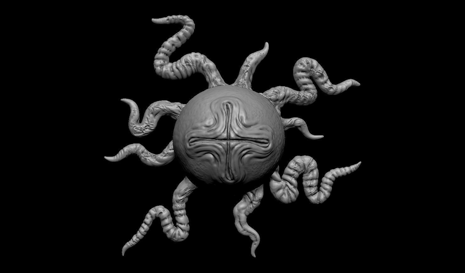 3D PRINTABLE ALIEN EGG OVOMORPH 1979 WITH ROOTS AND FLAT BOTTOM 3D print model_7