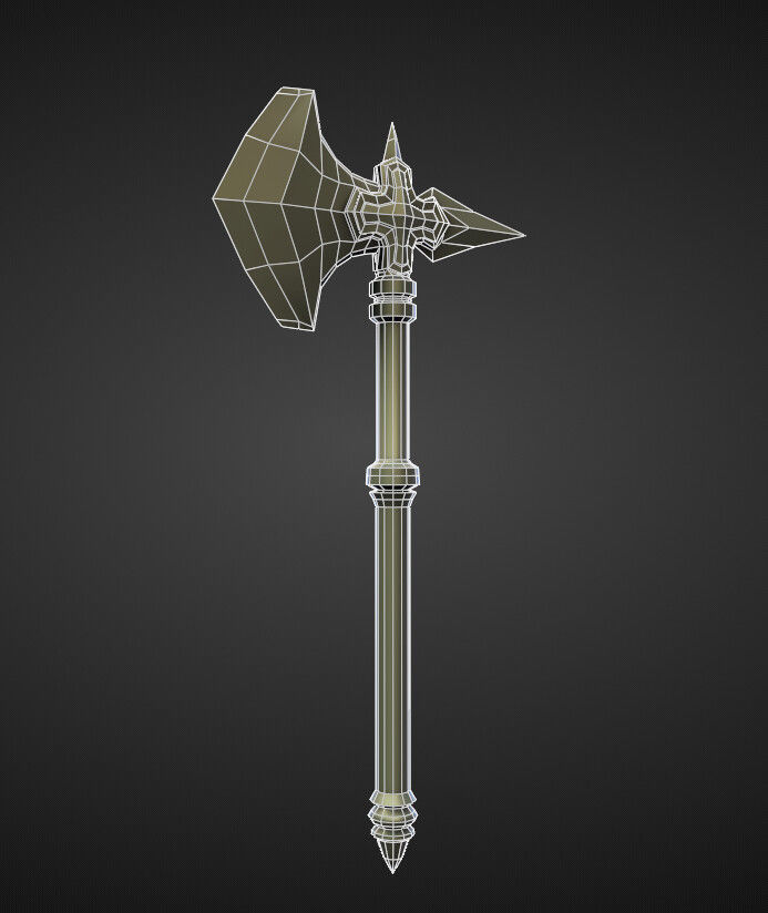 AXE12 high and low poly Low-poly 3D model_1