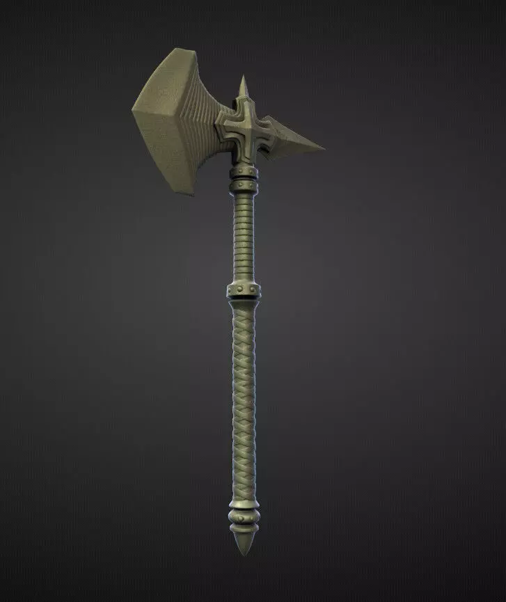 AXE12 high and low poly Low-poly 3D model_0