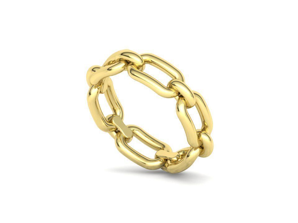 Classic Chain Link Ring 3dprint model  fingers 5-9US  3D print model_22