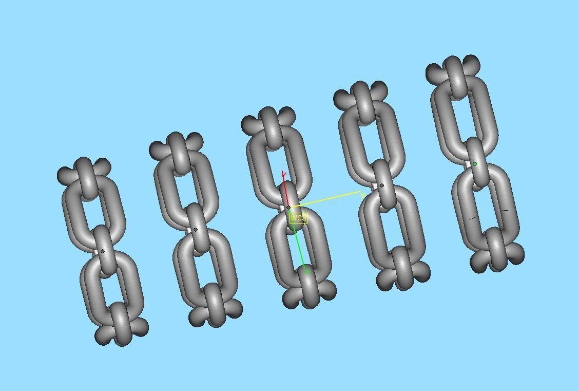 Classic Chain Link Ring 3dprint model  fingers 5-9US  3D print model_10