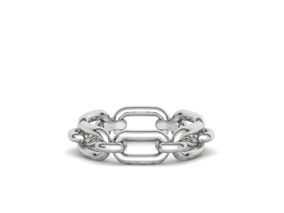 Classic Chain Link Ring 3dprint model  fingers 5-9US  3D print model_7
