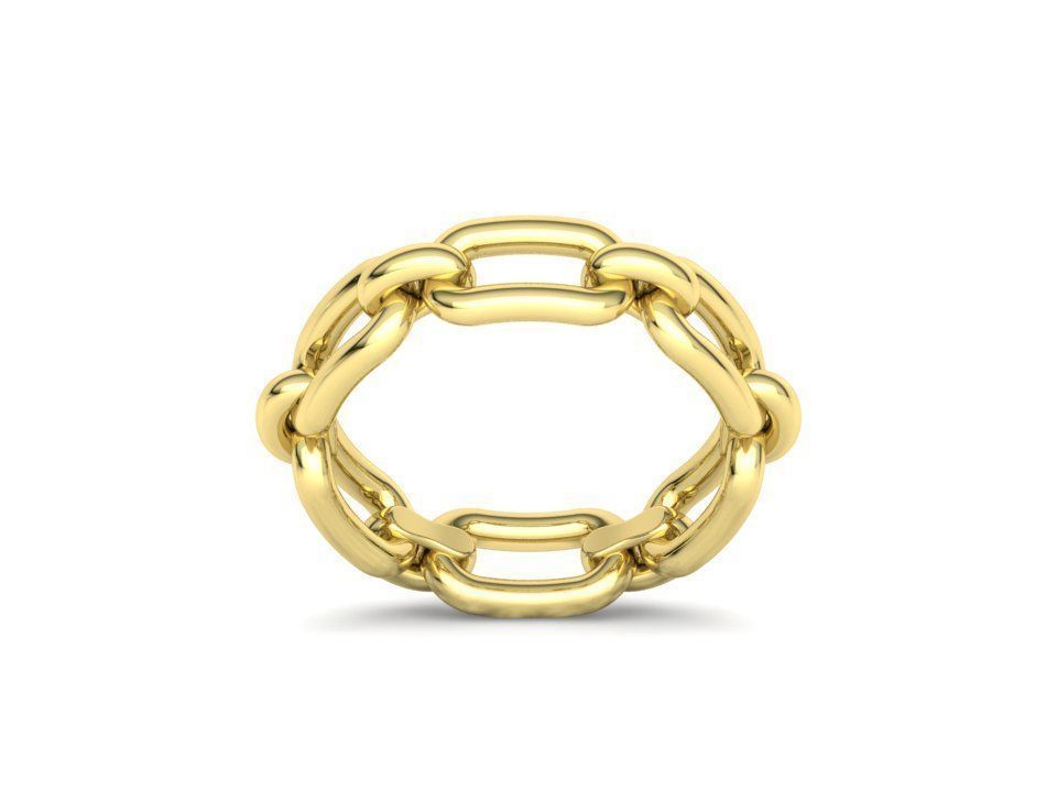 Classic Chain Link Ring 3dprint model  fingers 5-9US  3D print model_19
