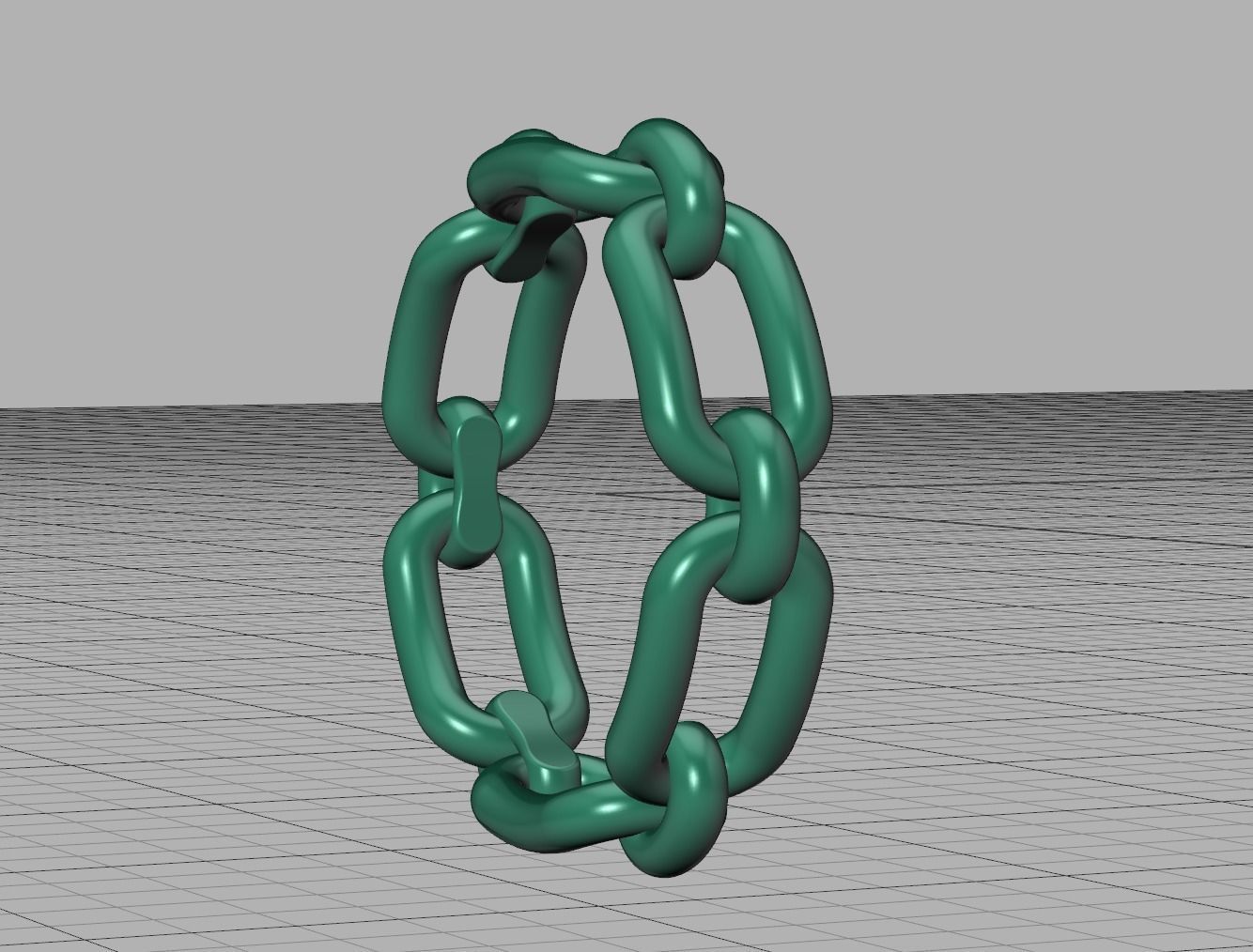 Classic Chain Link Ring 3dprint model  fingers 5-9US  3D print model_16