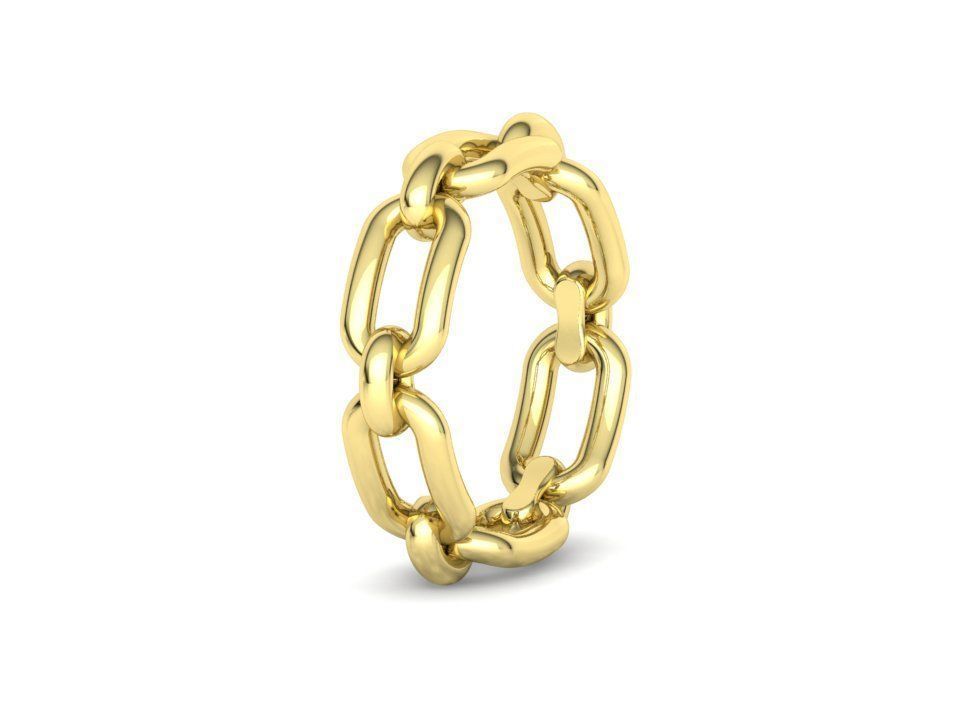 Classic Chain Link Ring 3dprint model  fingers 5-9US  3D print model_25