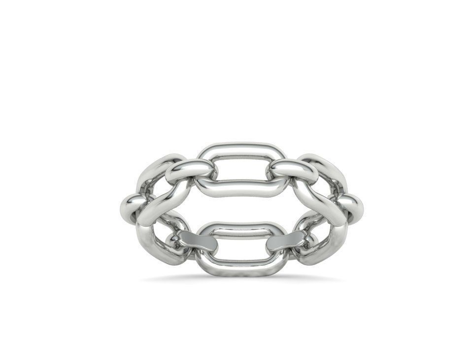 Classic Chain Link Ring 3dprint model  fingers 5-9US  3D print model_28