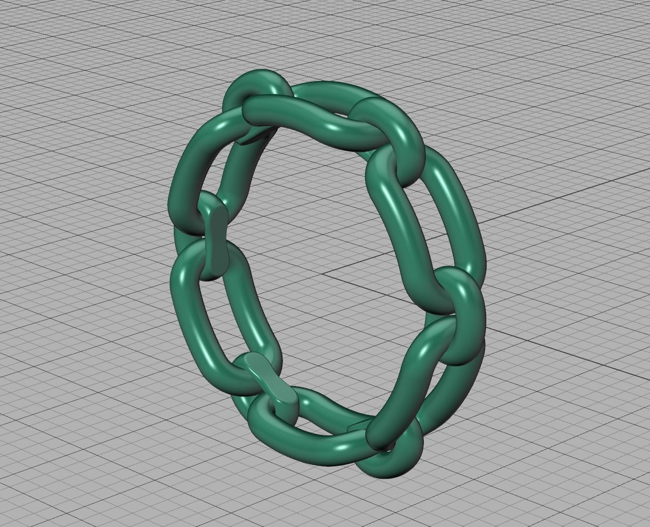 Classic Chain Link Ring 3dprint model  fingers 5-9US  3D print model_15
