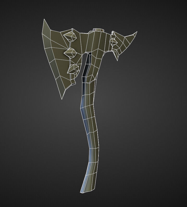AXE9 high and low poly Low-poly 3D model_1