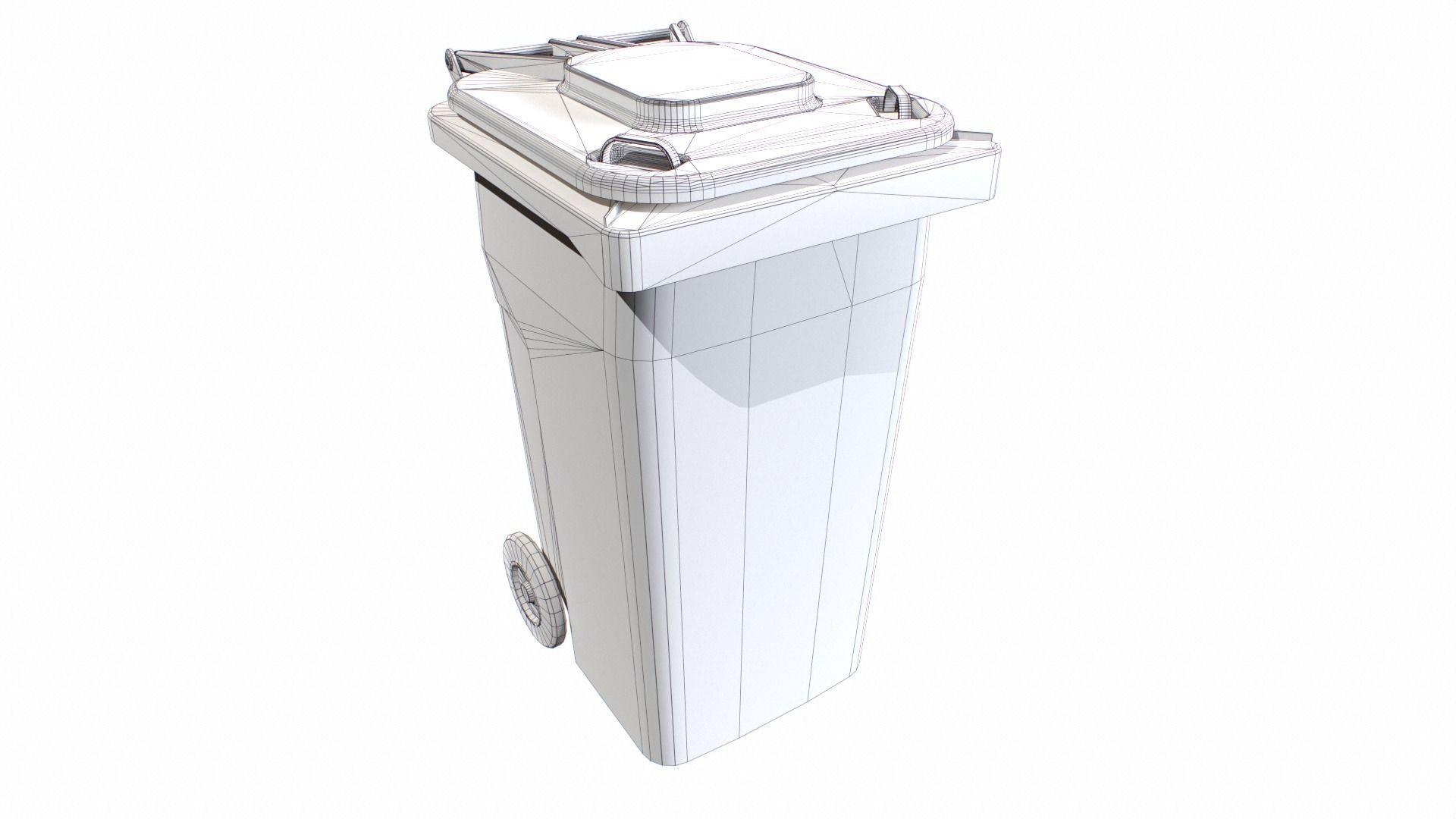 Trash Can 2 Low-poly 3D model_8
