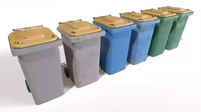 Trash Can 2 Low-poly 3D model