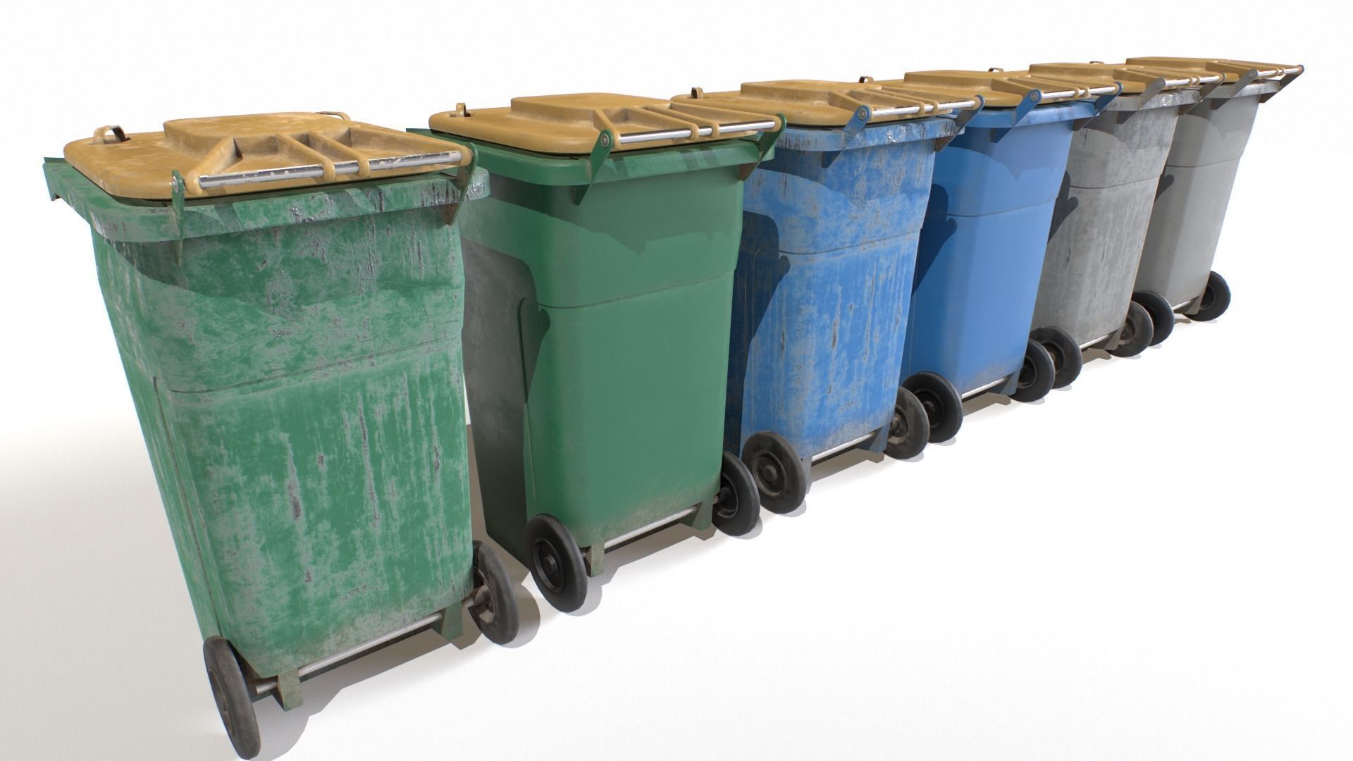 Trash Can 2 Low-poly 3D model_2