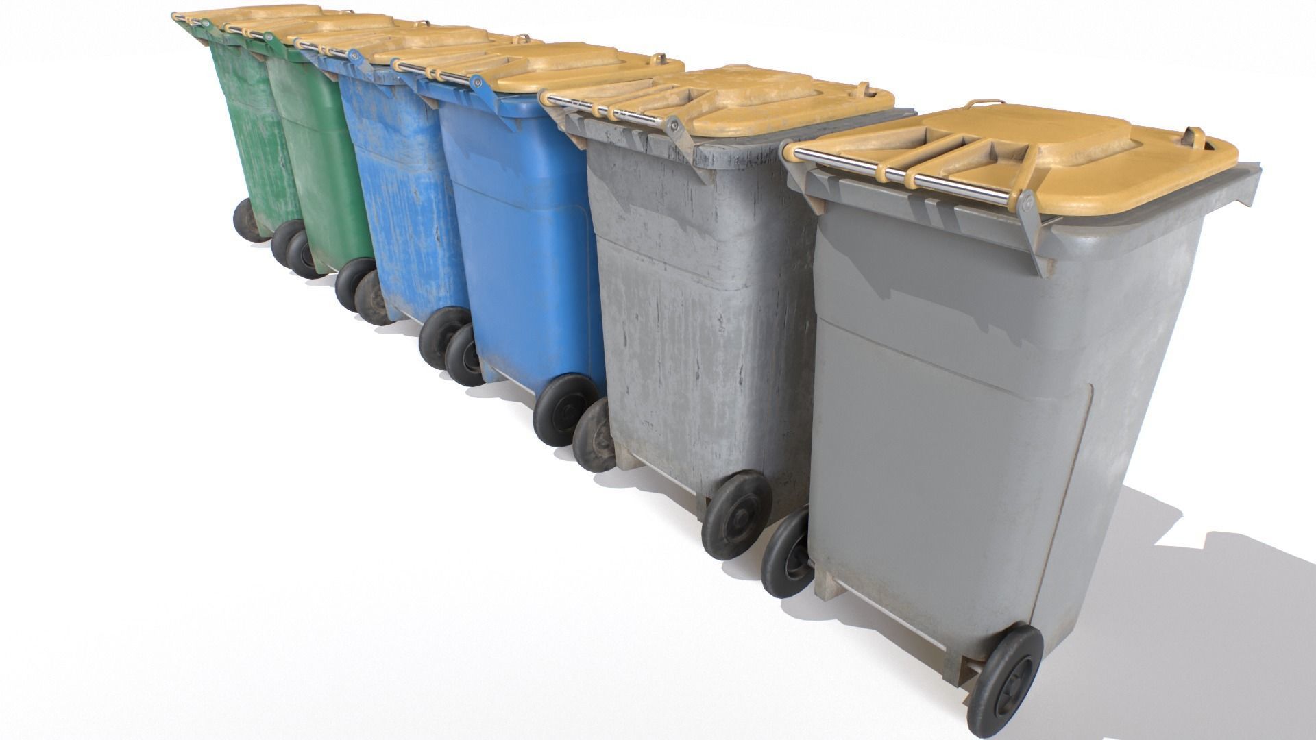 Trash Can 2 Low-poly 3D model_3