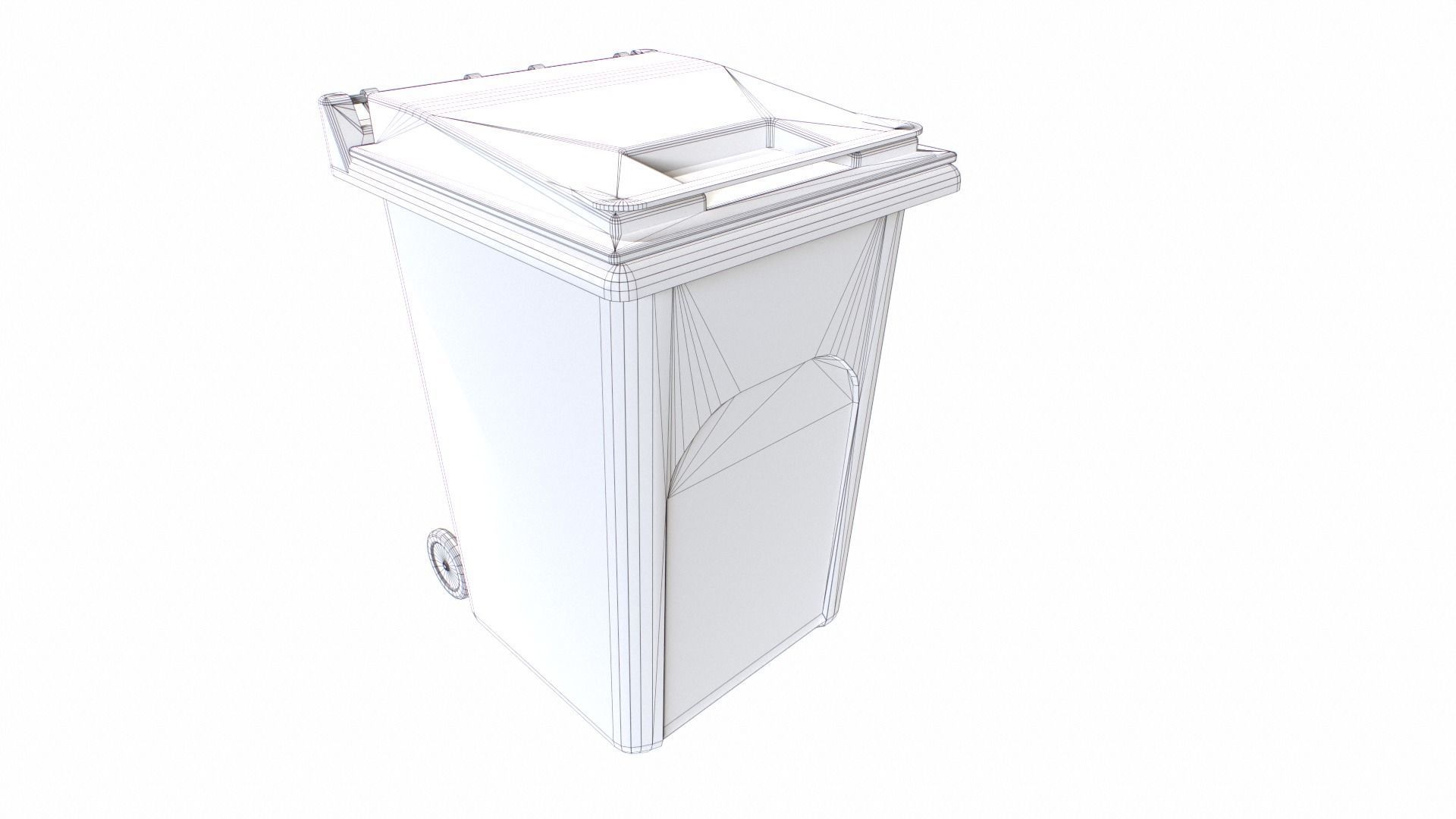 Trash Can 4 Low-poly 3D model_8