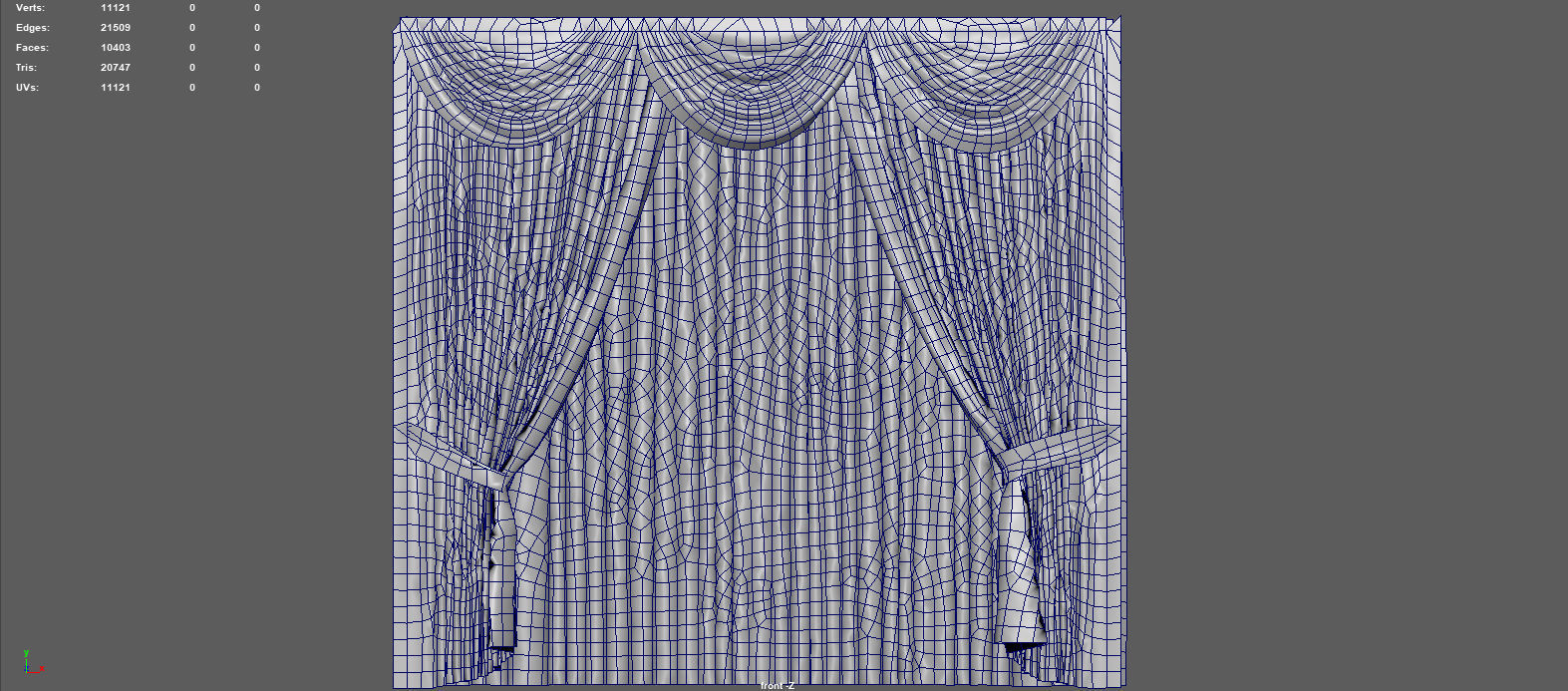 CURTAINS curtain with gold trim Low-poly 3D model_3