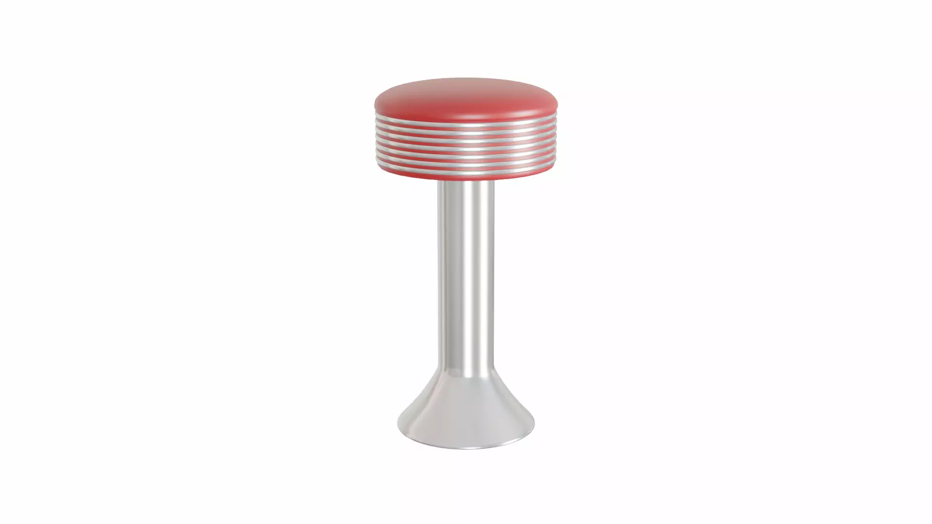 Retro Bar Stool 1 Low-poly 3D model_0