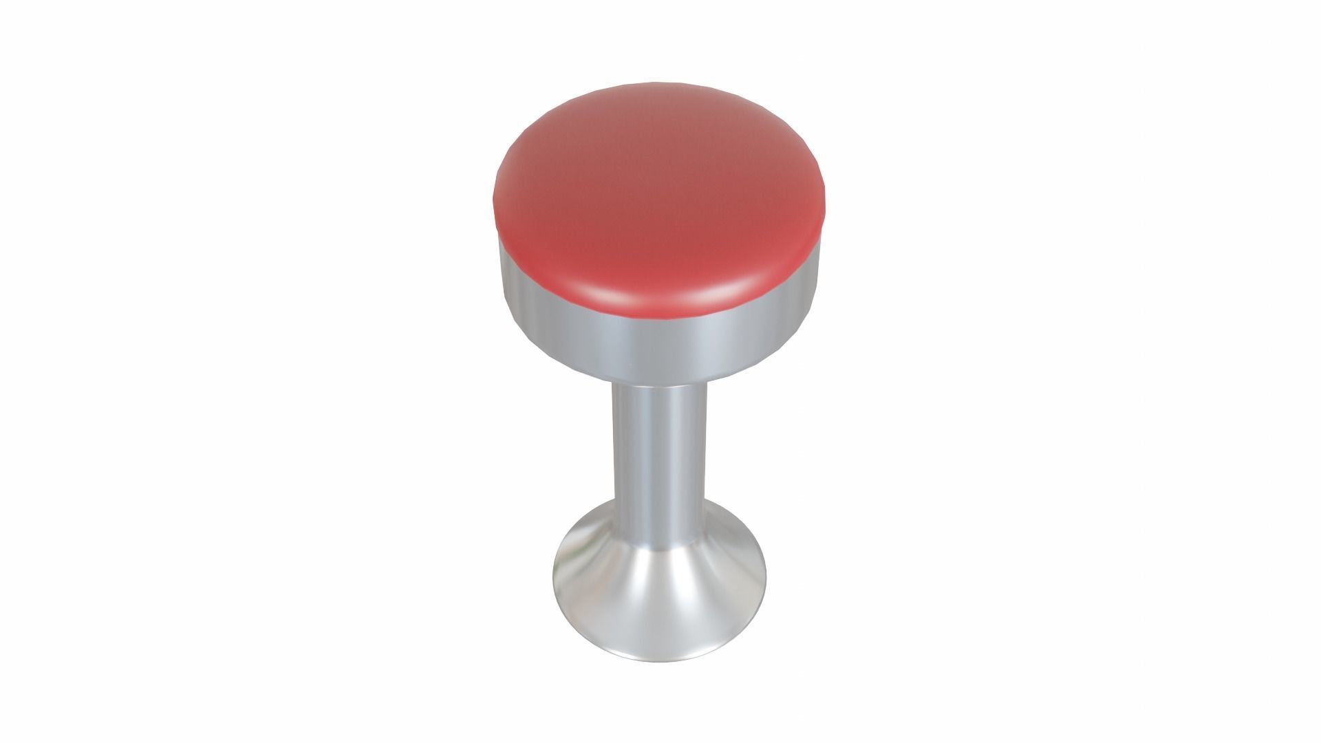 Retro Bar Stool 2 Low-poly 3D model_2