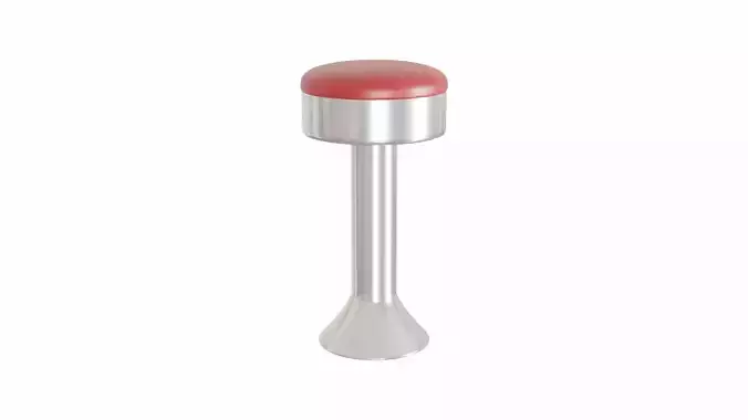 Retro Bar Stool 2 Low-poly 3D model