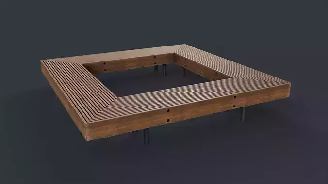 Modern Outdoor Bench 58 PBR Game Ready  Low-poly 3D model