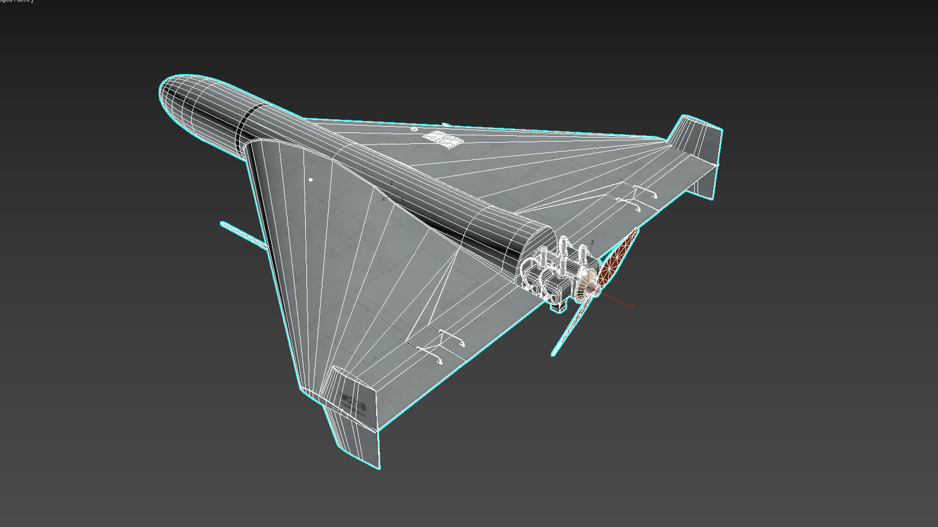 Shahed-136 Kamikaze Drone Geranium-2 Low-poly 3D model_16