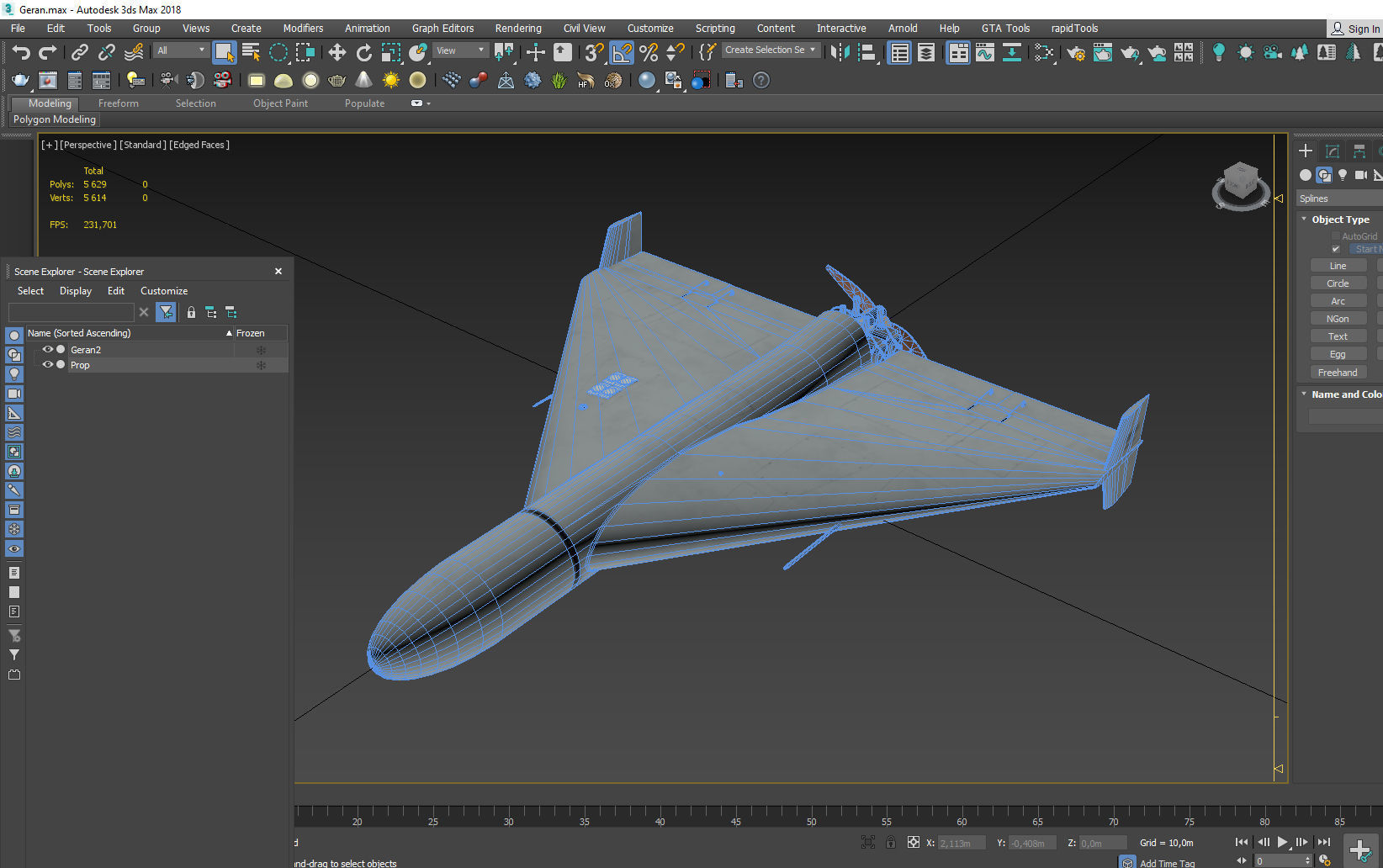 Shahed-136 Kamikaze Drone Geranium-2 Low-poly 3D model_12