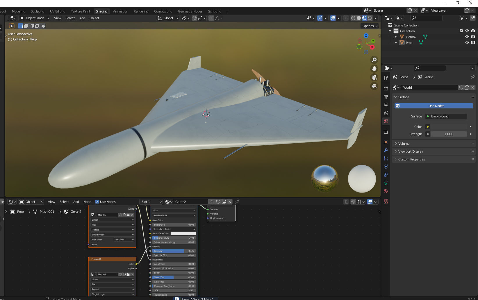 Shahed-136 Kamikaze Drone Geranium-2 Low-poly 3D model_10