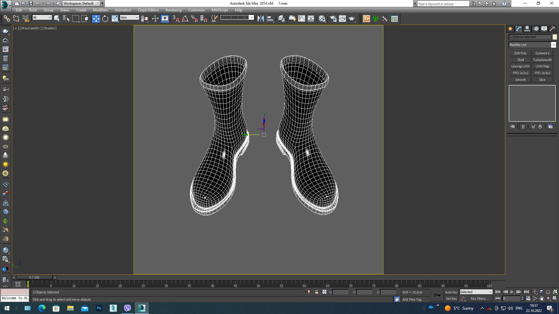 black ribber boots 3D model_7