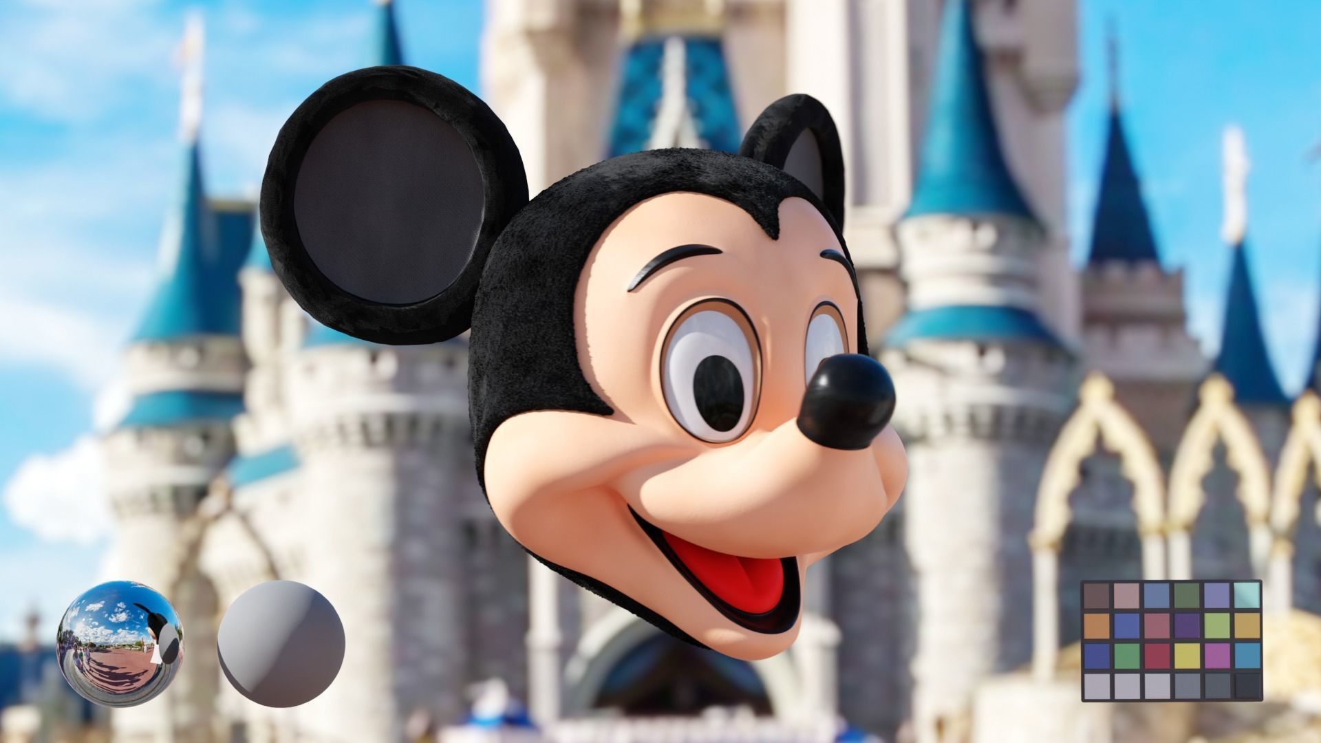 Mickey Mascot Head 3D model_2