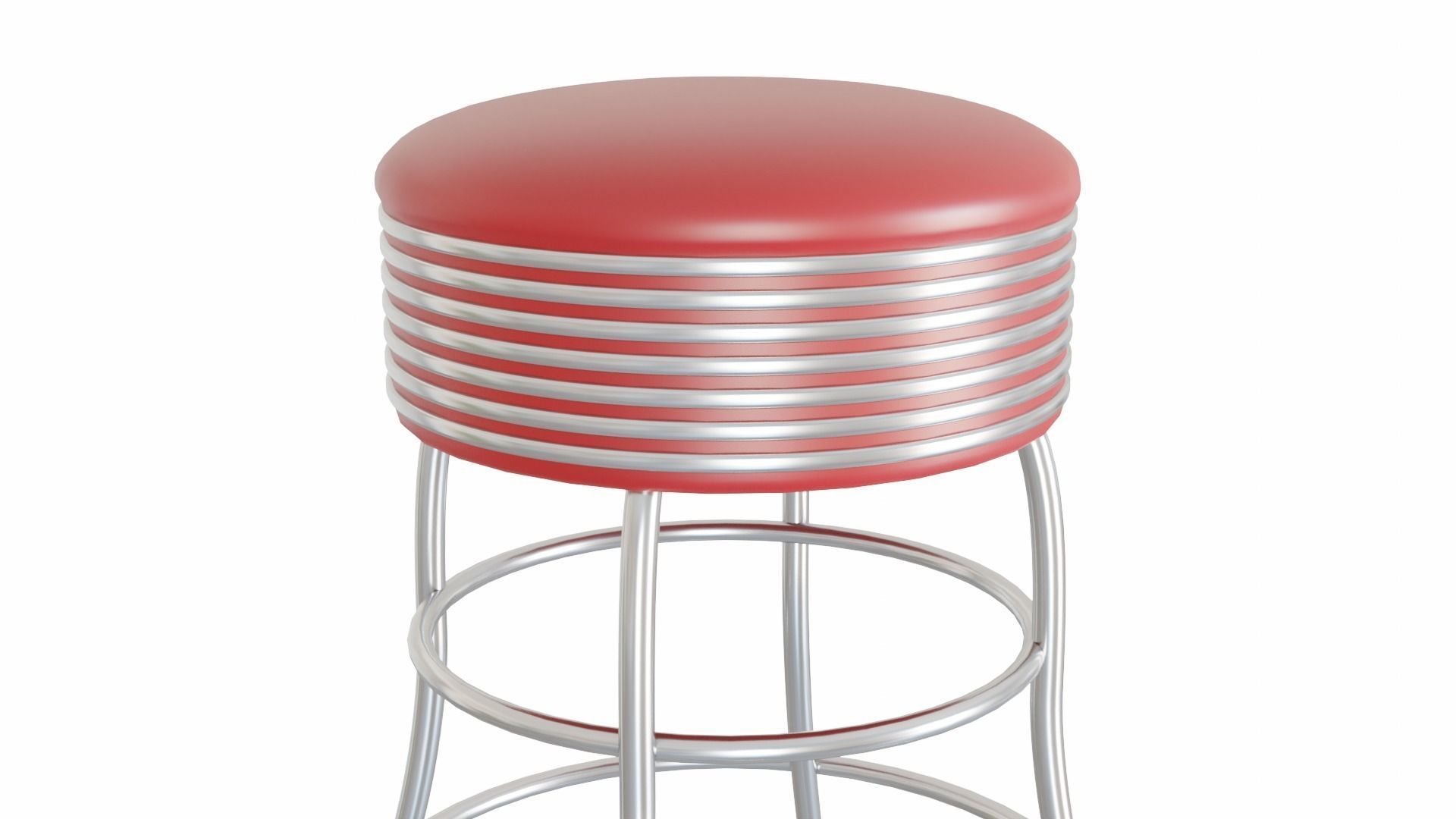 Retro Bar Stool 3 Low-poly 3D model_2