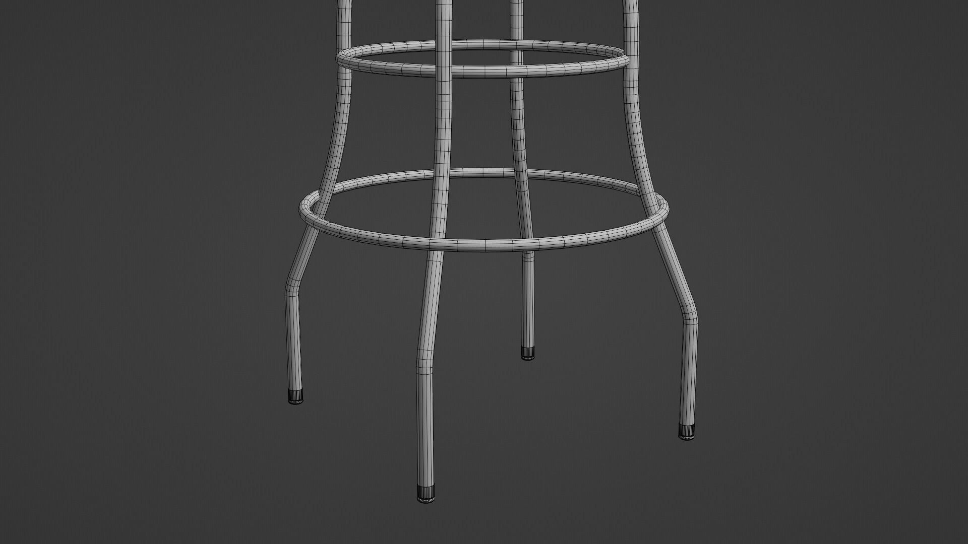 Retro Bar Stool 3 Low-poly 3D model_8