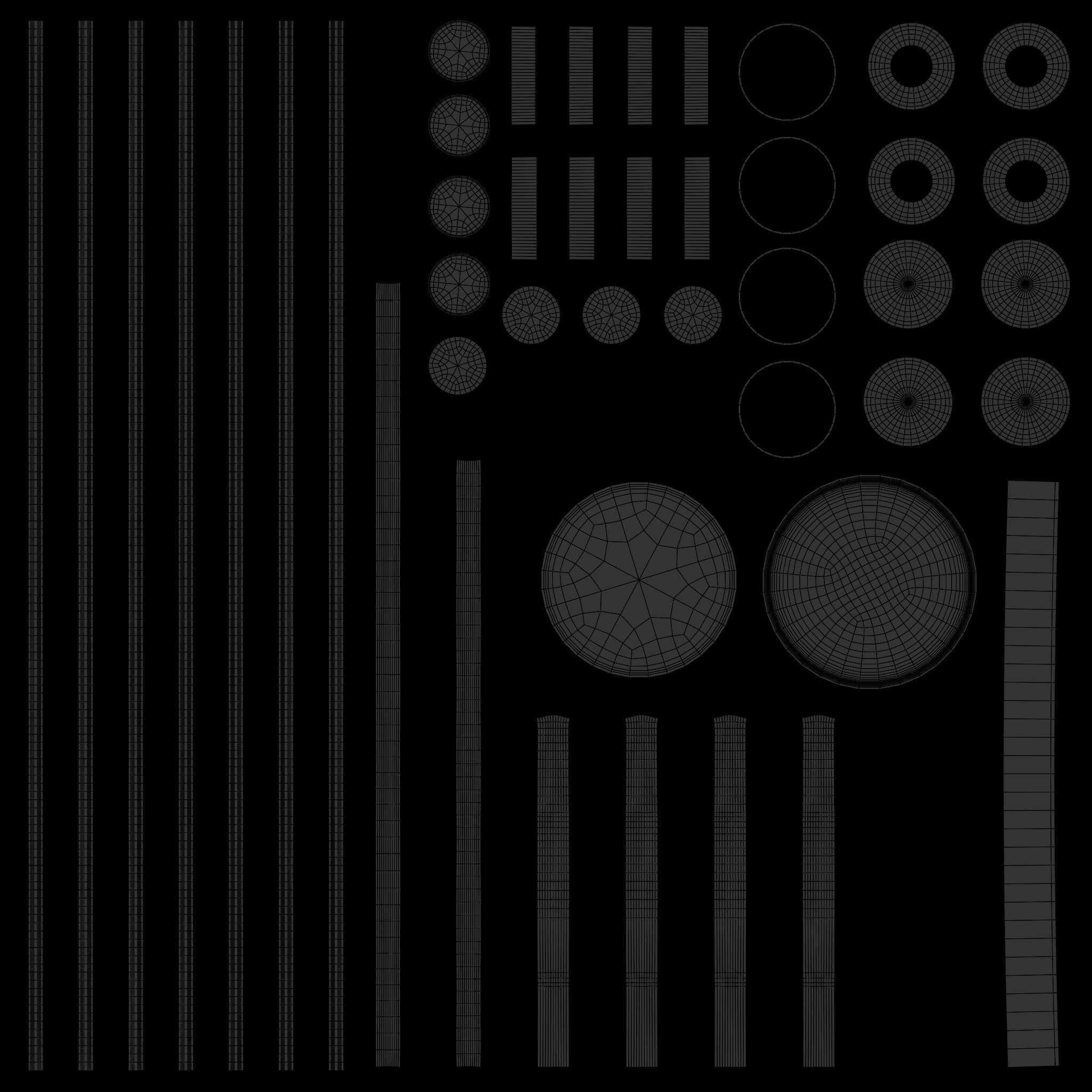 Retro Bar Stool 3 Low-poly 3D model_13