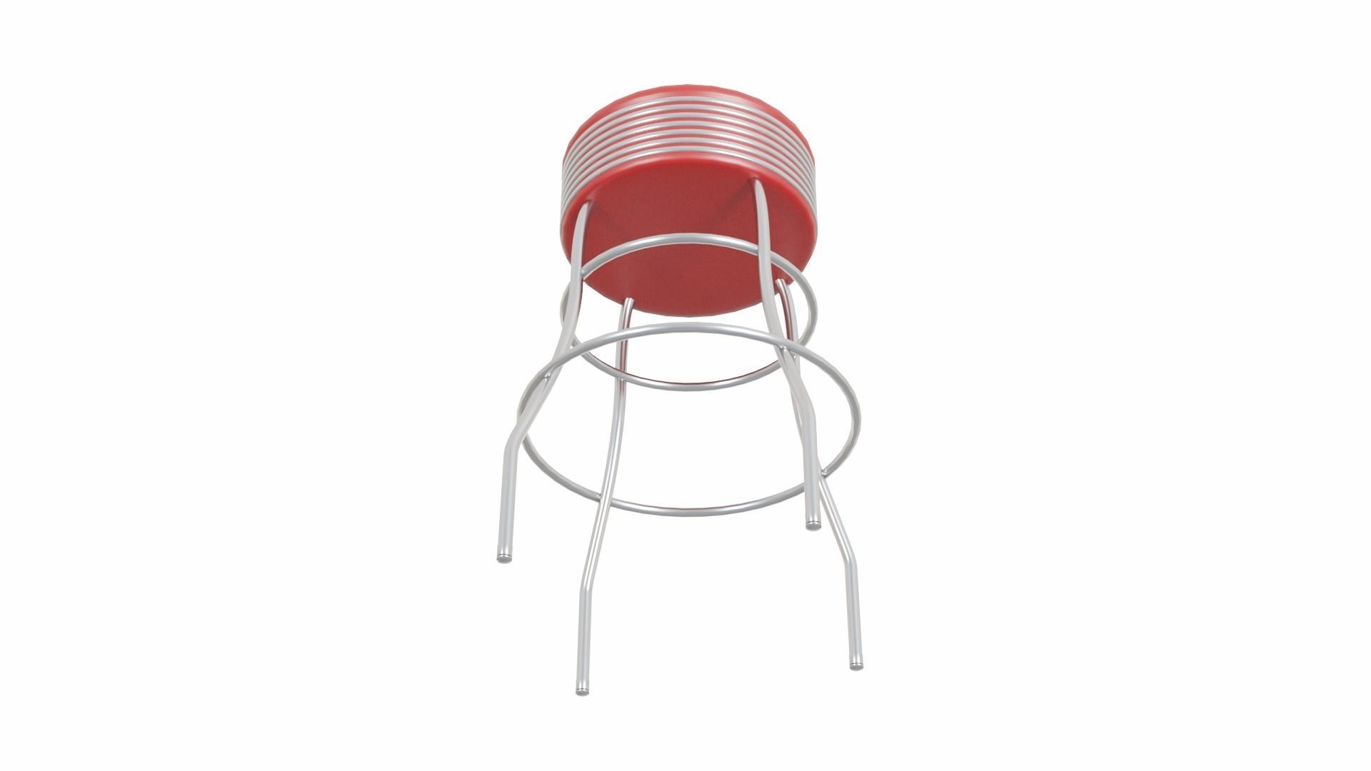 Retro Bar Stool 3 Low-poly 3D model_5