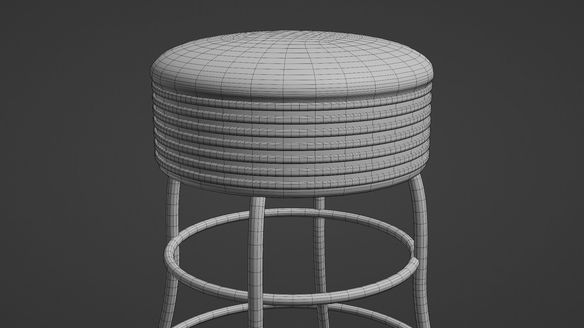 Retro Bar Stool 3 Low-poly 3D model_7