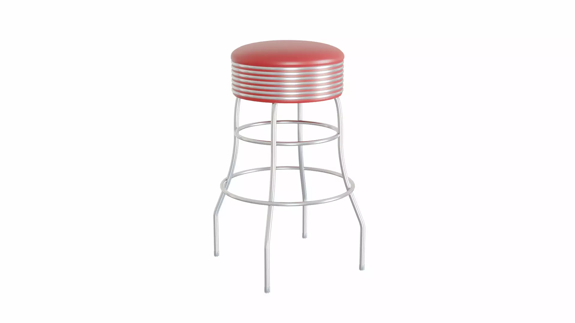Retro Bar Stool 3 Low-poly 3D model_0