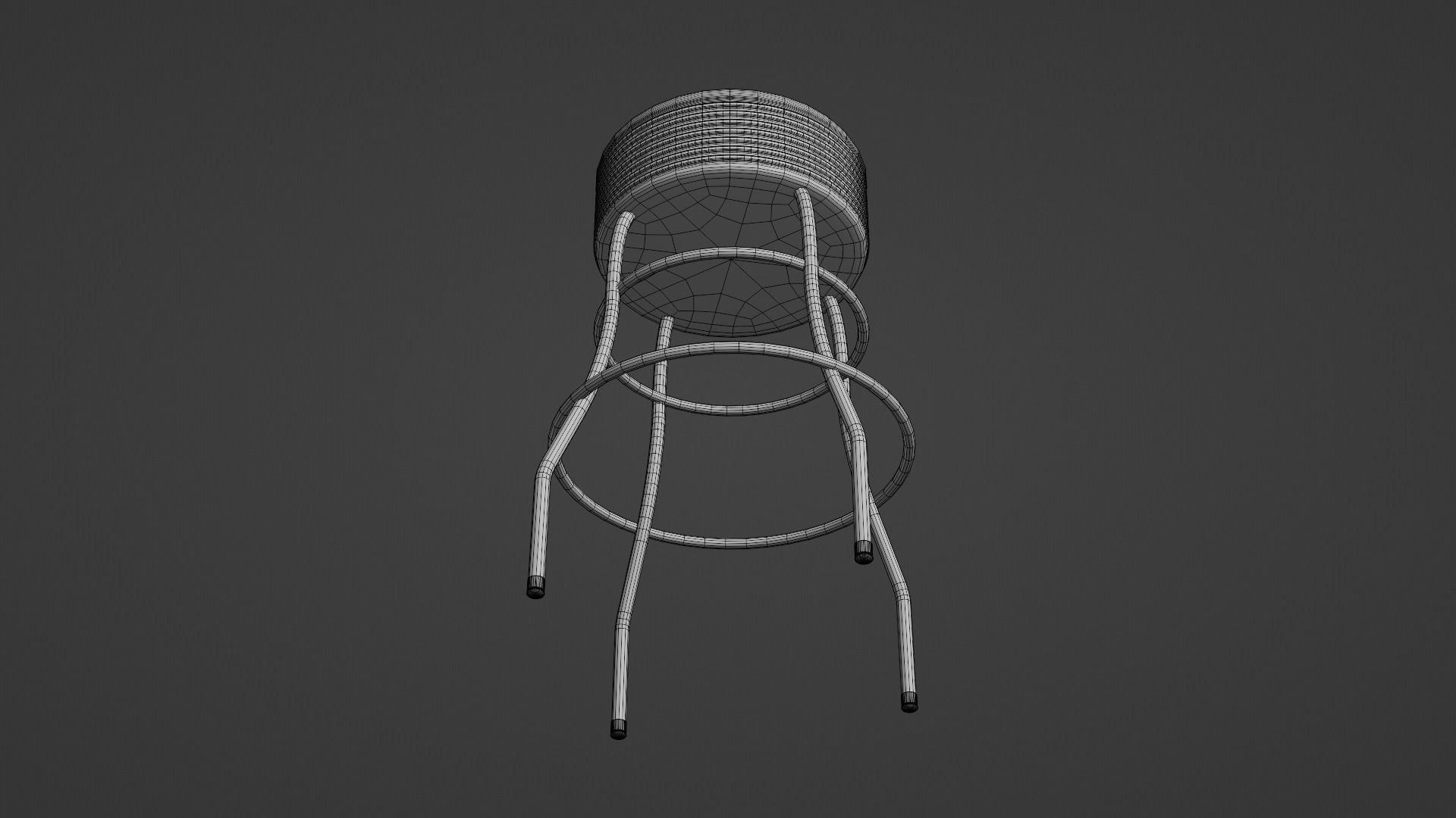 Retro Bar Stool 3 Low-poly 3D model_10