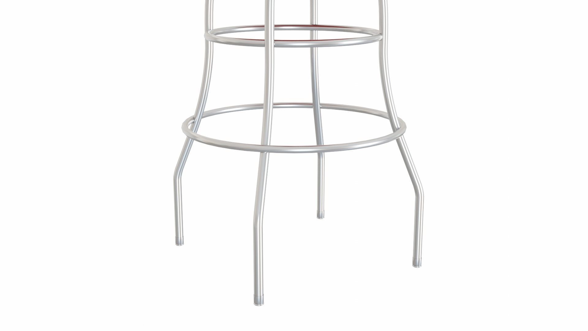 Retro Bar Stool 3 Low-poly 3D model_3