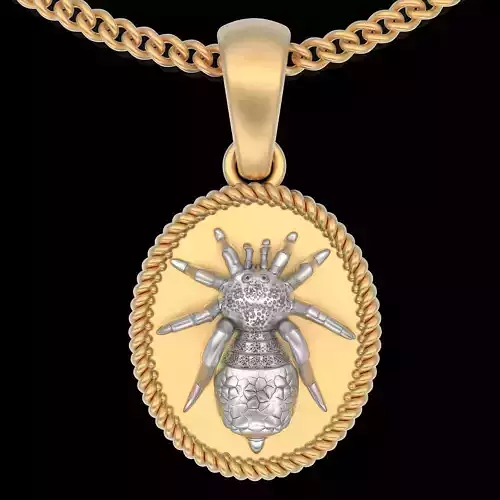 Spider pendant  gold printable jewelry 3D model