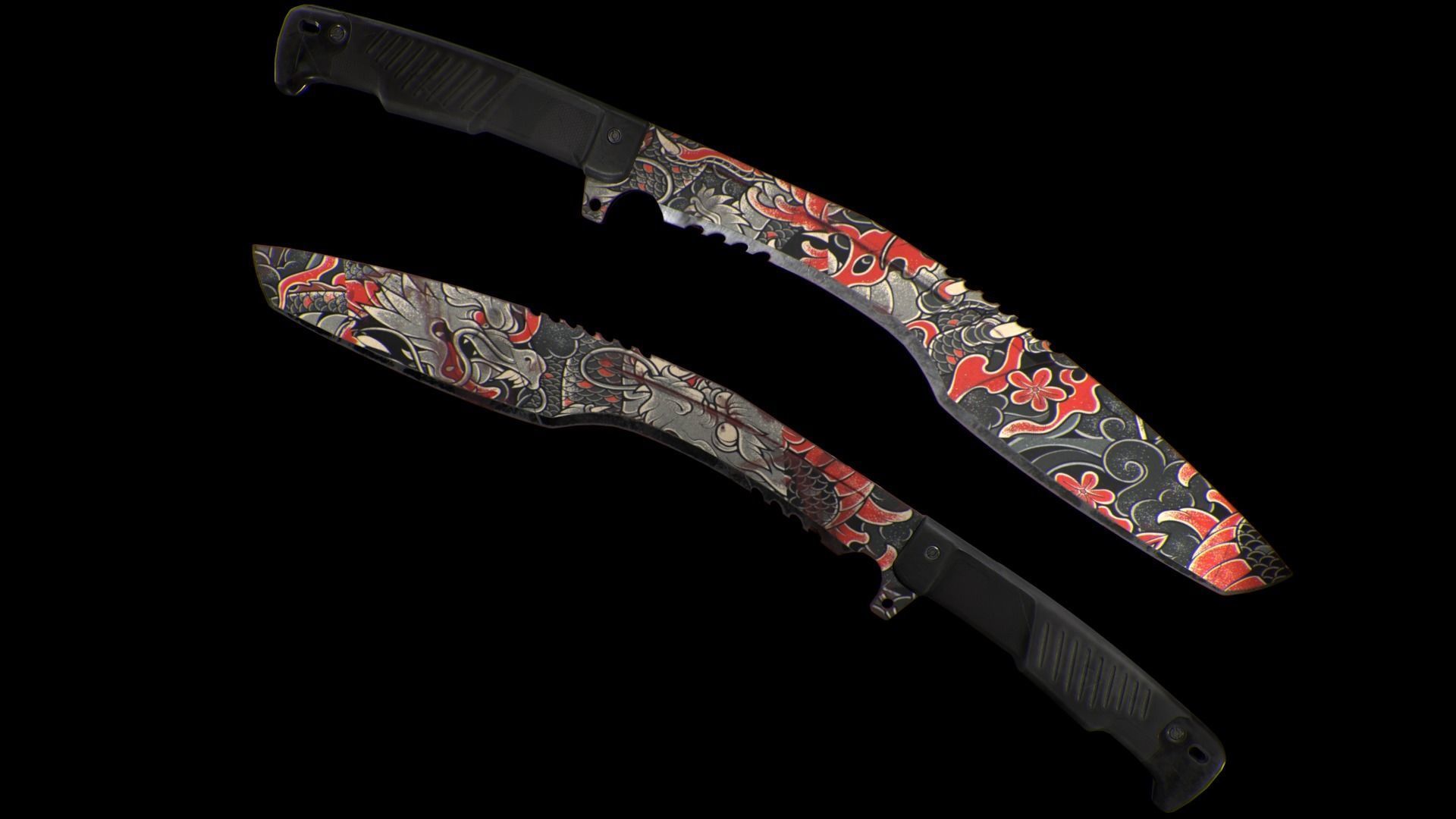 Kukri Knife - Dragon  Low-poly 3D model_5