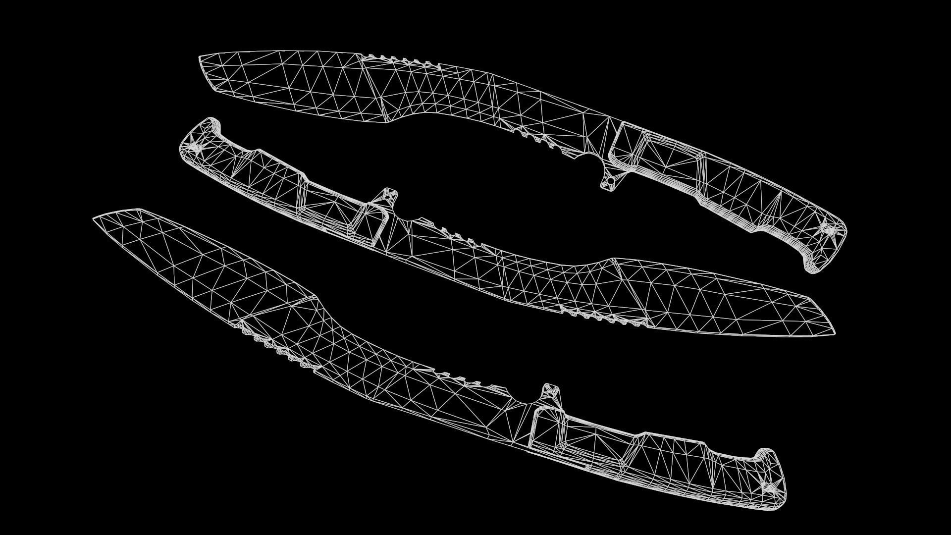 Kukri Knife - Dragon  Low-poly 3D model_1