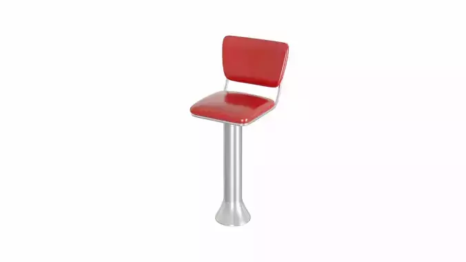 Retro Bar Stool 4 Low-poly 3D model