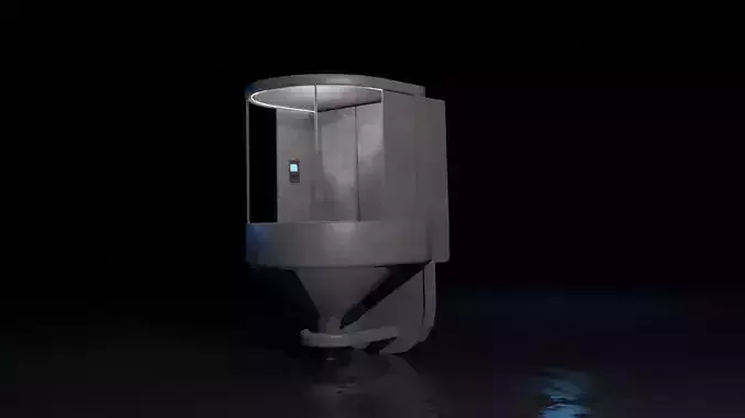 Sci Fi Round Elevator model Low-poly 3D model